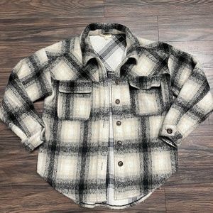 LA HEARTS black and cream plaid shacket xs/s